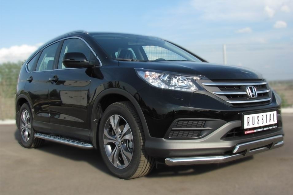 Руссталь HVL-001341 пороги труба d42 с листом) на Honda CR-V дв. 2.0 2013-