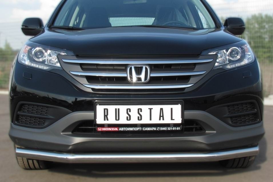 Руссталь HVZ-001336 защита переднего бампера d63 (секции) на Honda CR-V дв. 2.0 2013-