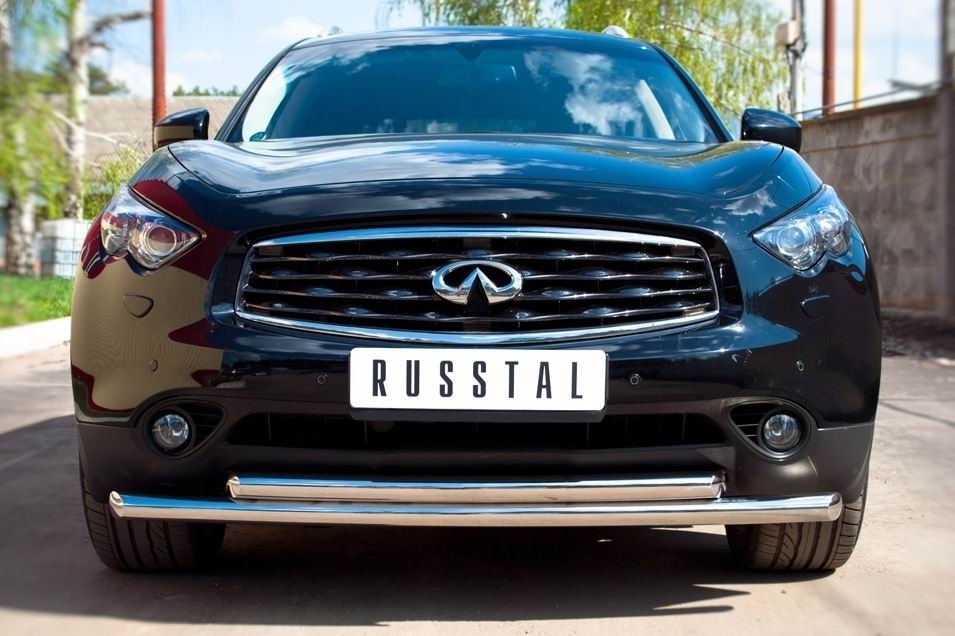 Руссталь IF7Z-0007011 защита переднего бампера d63/63 (дизель) на Infiniti FX 37-QX70 2010-