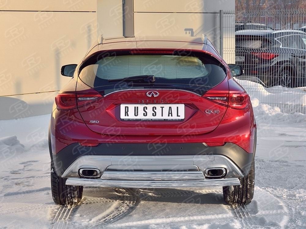 Руссталь IQX3Z-002506 защита заднего бампера d75х42 дуга-d75х42 дуга на Infiniti QX30 2016