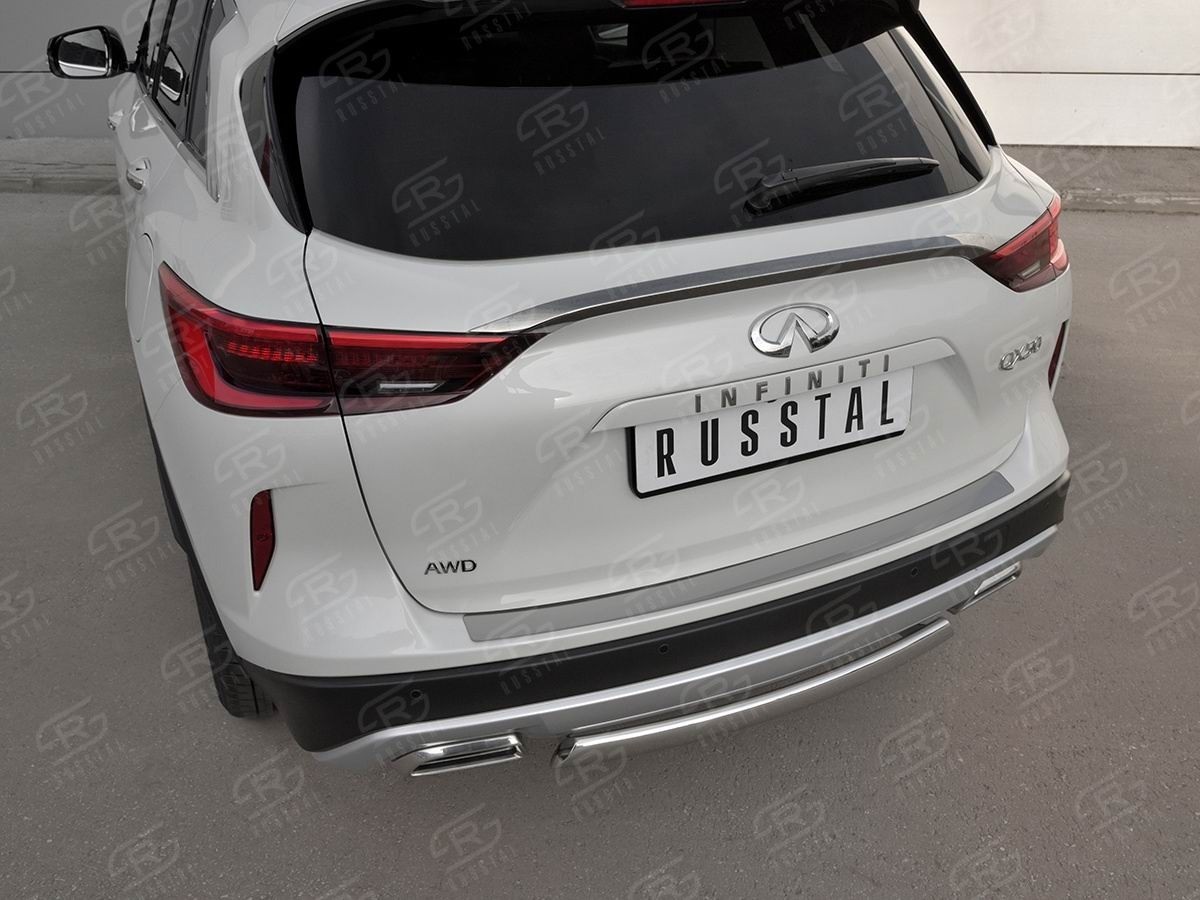 Руссталь IQX5N-003087 накладка на задний бампер (лист нерж зеркальный) на Infiniti QX50 2018- 