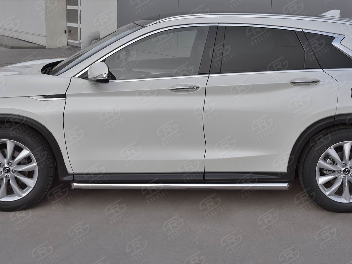 Руссталь IQX5T-0030831 пороги труба d63 (со скошенными торцами) на Infiniti QX50 2018- 