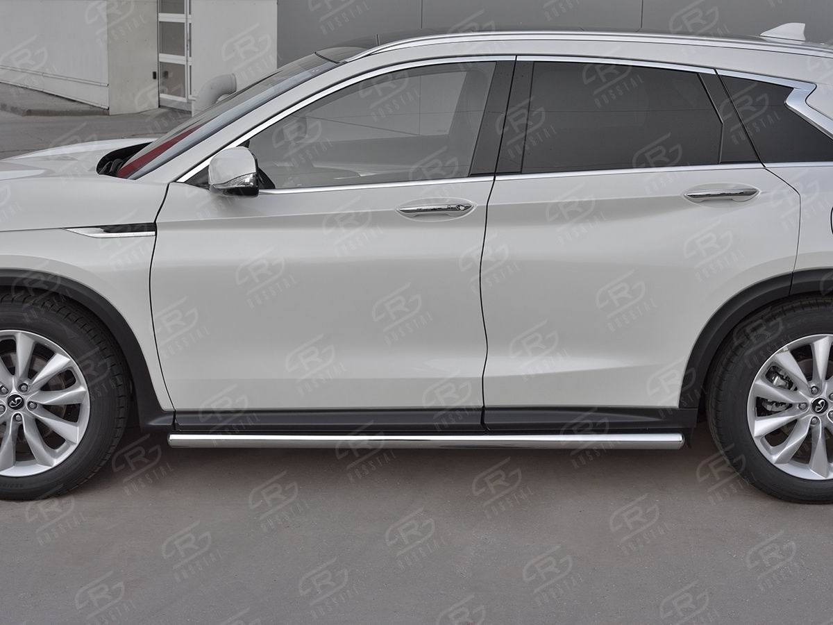 Руссталь IQX5T-0030833 пороги труба d63 (со скругленными торцами) на Infiniti QX50 2018- 