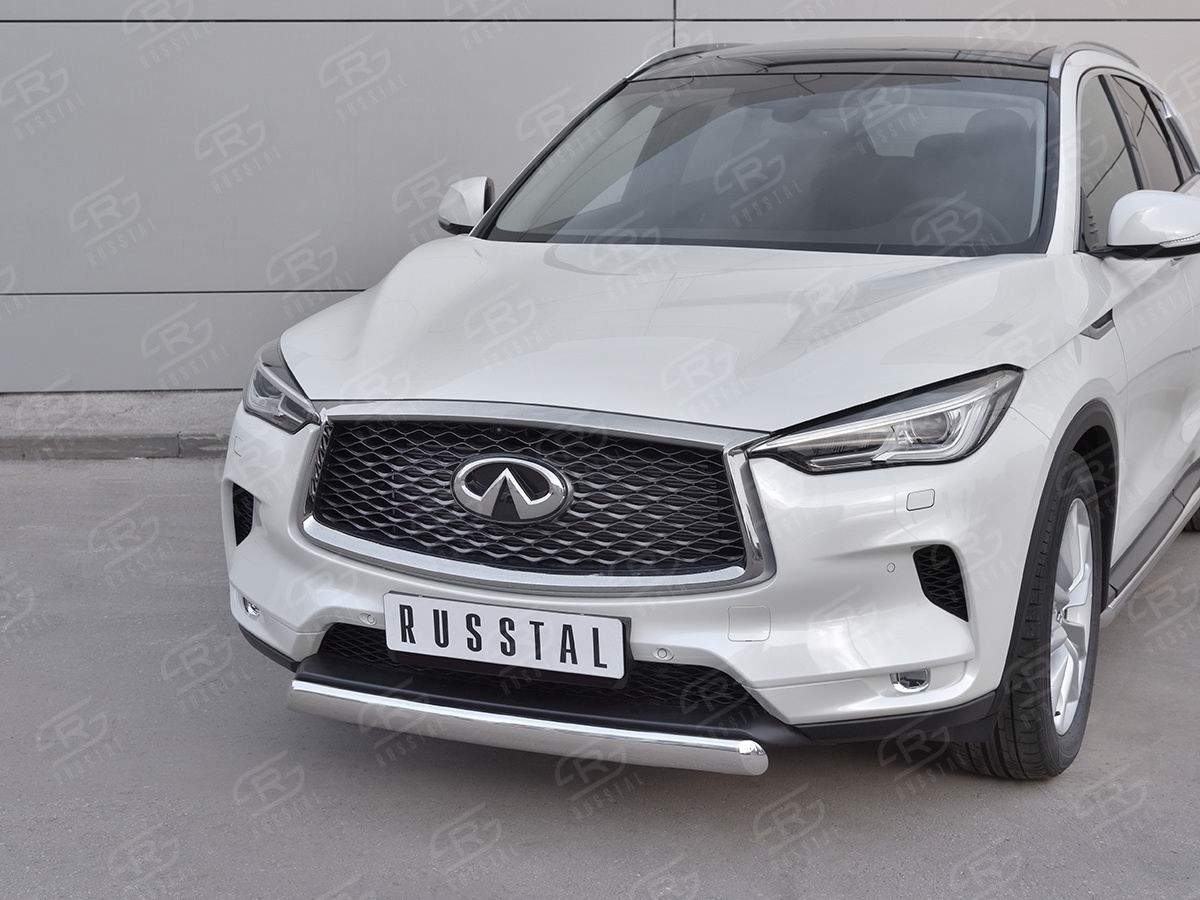 Руссталь IQX5Z-003075 защита переднего бампера d75х42 дуга на Infiniti QX50 2018- 