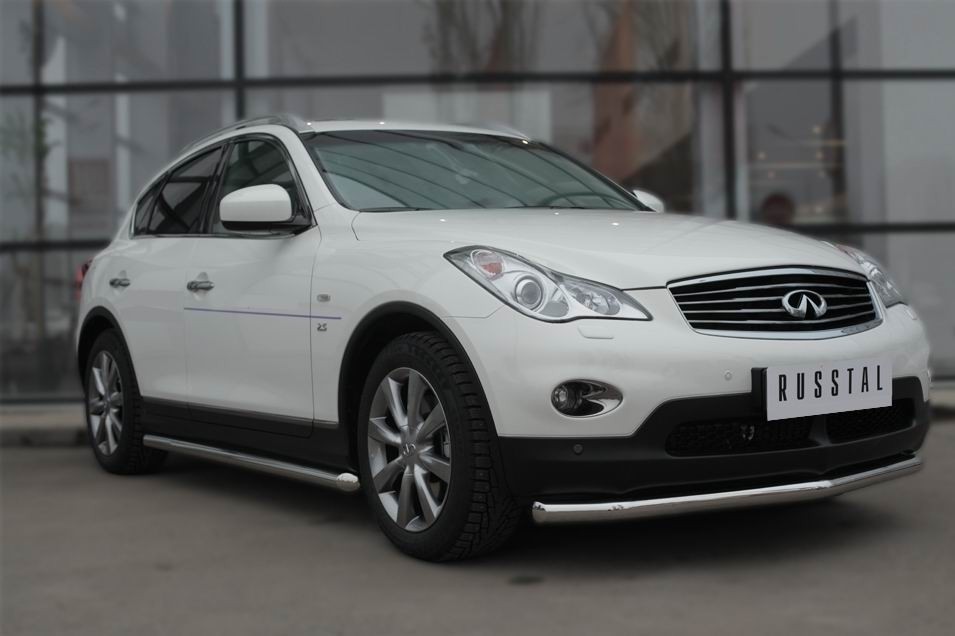 Руссталь IQXZ-001964 защита переднего бампера d63 (секции) на Infiniti QX 50 2014-