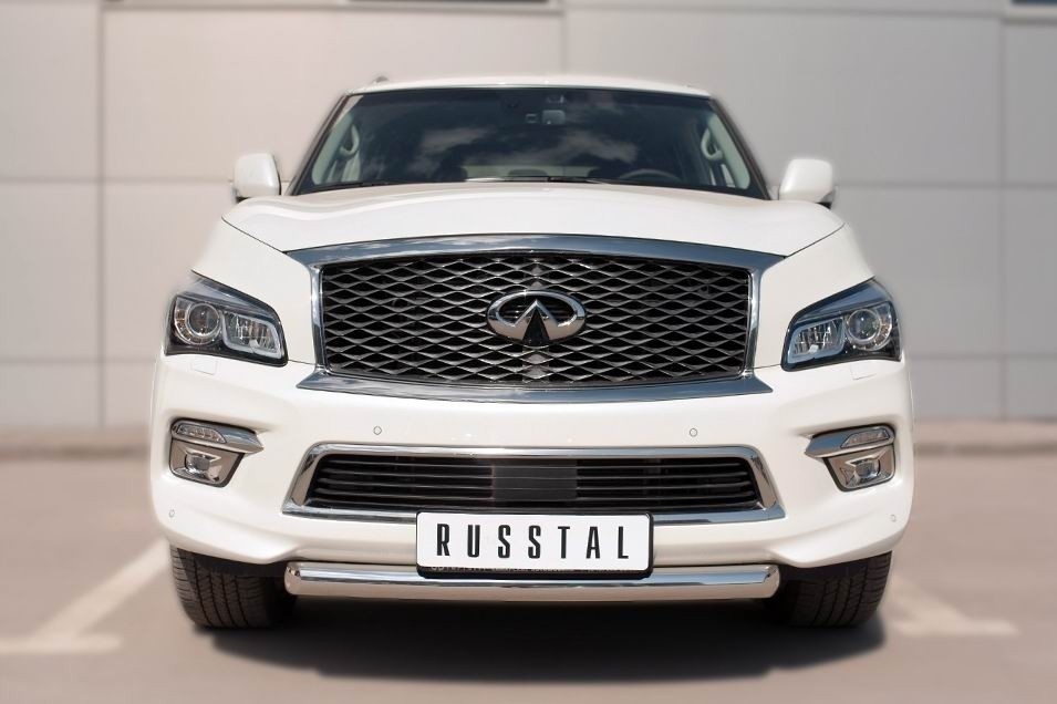 Руссталь IQXZ-002097 защита переднего бампера d76 (дуга) на Infiniti QX 80 2014