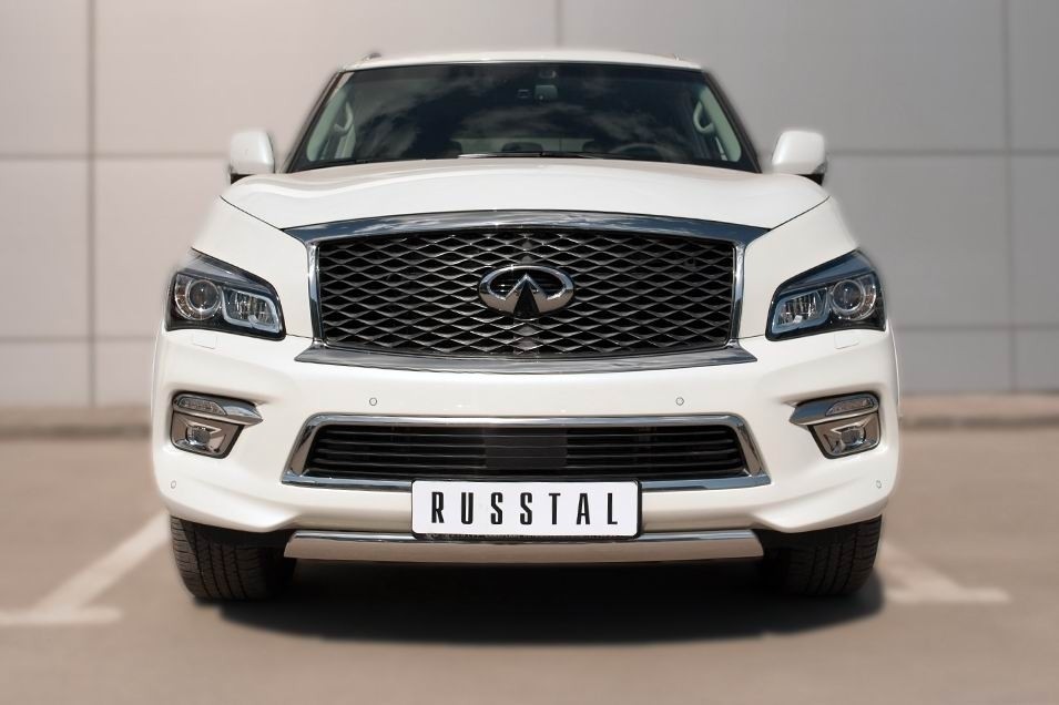 Руссталь IQXZ-002098 защита переднего бампера d75х42 (дуга) на Infiniti QX 80 2014