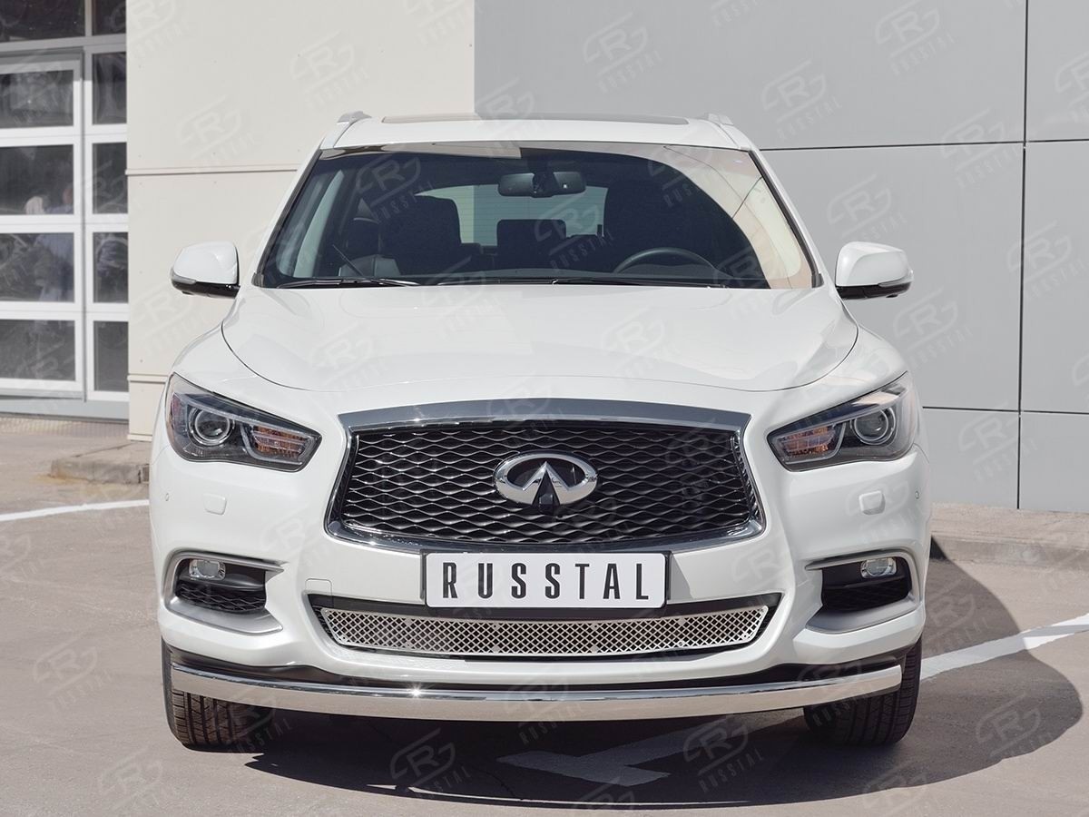 Руссталь IQXZ-002673 защита переднего бампера d75х42 дуга на Infiniti QX60 2016-