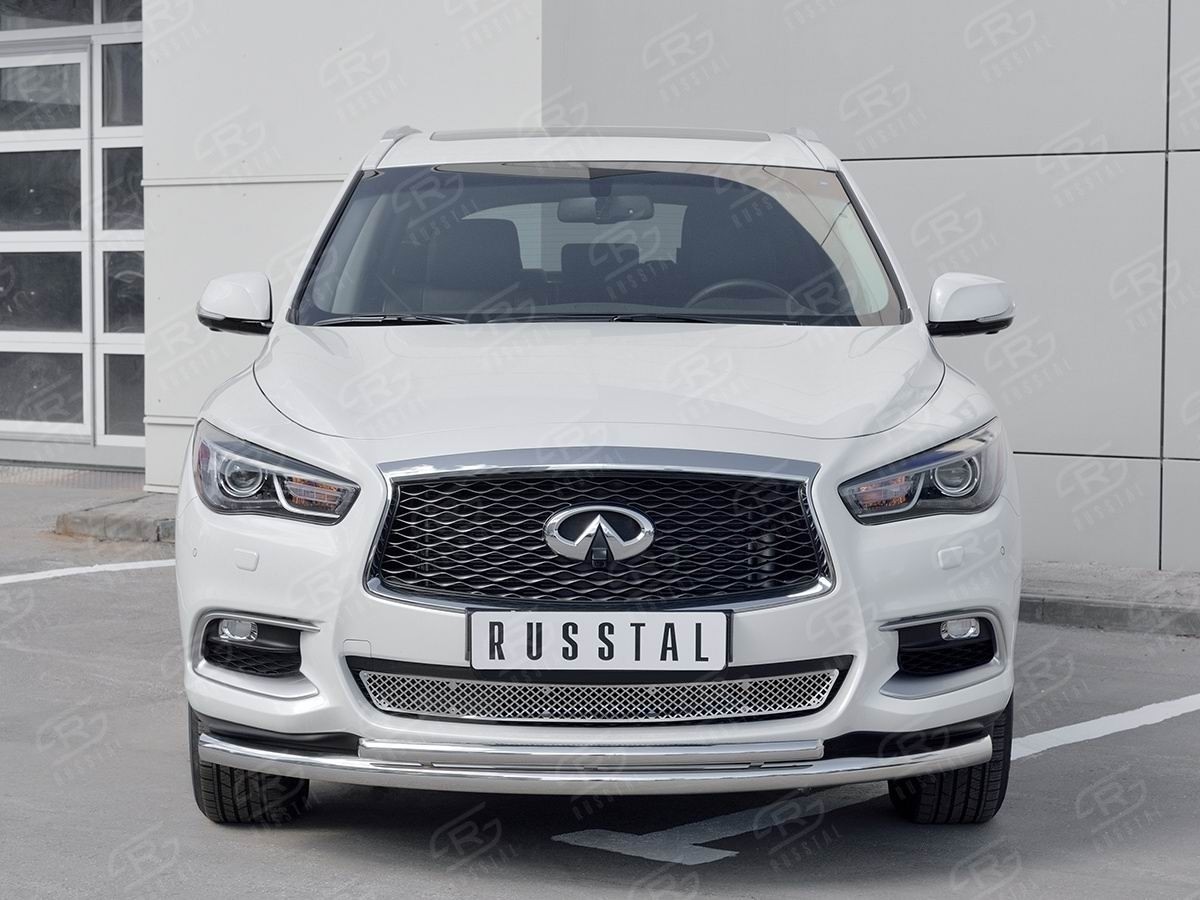 Руссталь IQXZ-002676 защита переднего бампера d63 дуга-d42 дуга на Infiniti QX60 2016-