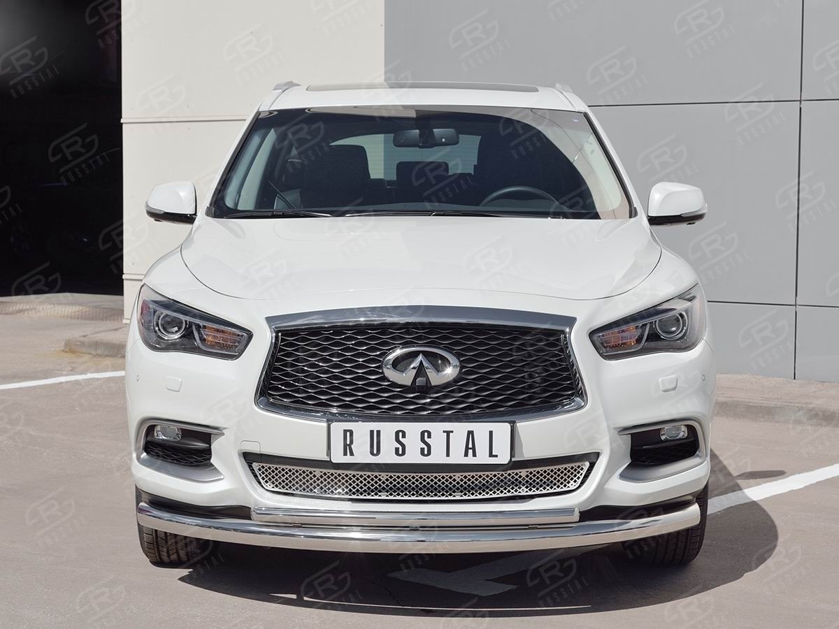 Руссталь IQXZ-002679 защита переднего бампера d76 дуга-d42 дуга на Infiniti QX60 2016-