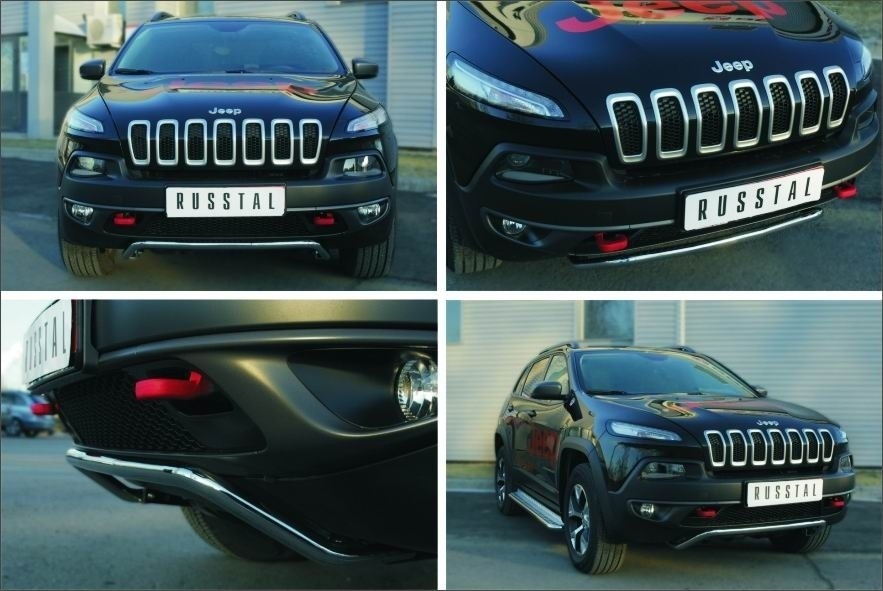 Руссталь JCZ-001995 защита переднего бампера d42 (волна) на Jeep Cherokee Trailhawk 2014 -