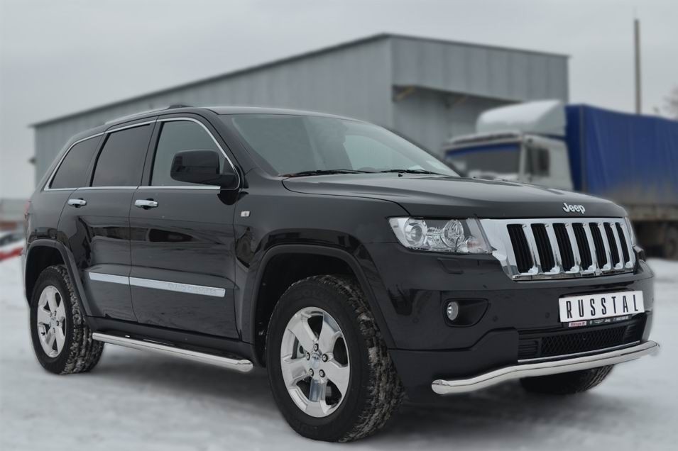 Руссталь JGT-0011951 пороги труба d63 (со скошенными торцами) на Jeep Grand Cherokee 2012