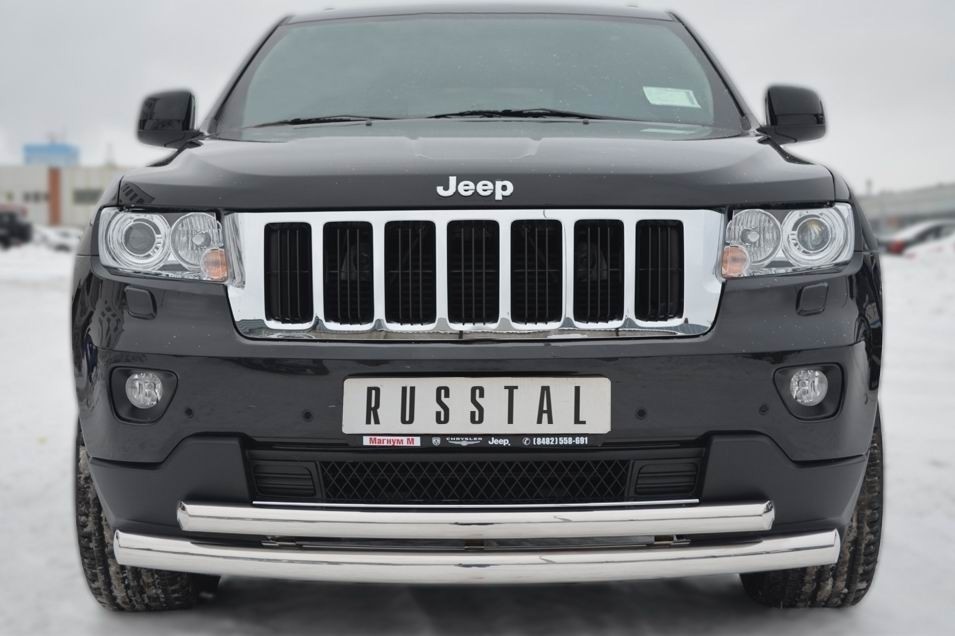 Руссталь JGZ-001193 защита переднего бампера d76/63 (дуги) на Jeep Grand Cherokee 2012