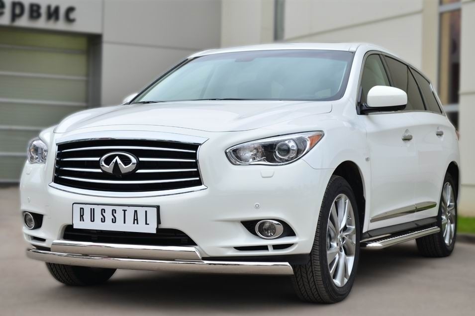 Руссталь JXL-001463 пороги труба d42 с листом на Infiniti JX35 2013-