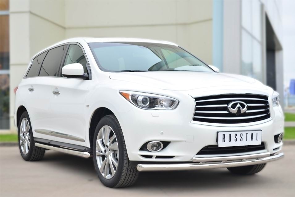 Руссталь JXT-0014611 пороги труба d63 (со скошенными торцами) на Infiniti JX35 2013-