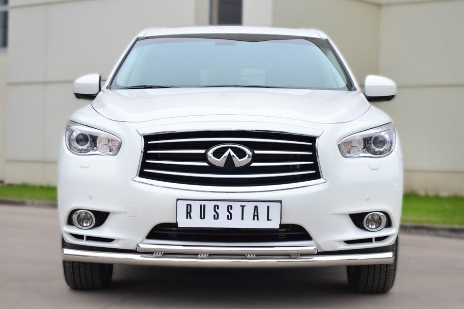 Руссталь JXZ-001456 защита переднего бампера d63 (секции) d42 (дуга) на Infiniti JX35 2013-