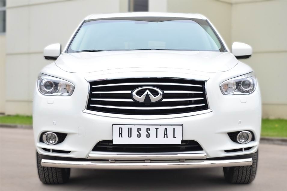 Руссталь JXZ-001458 защита переднего бампера d63 (дуга) d42 (дуга) на Infiniti JX35 2013-