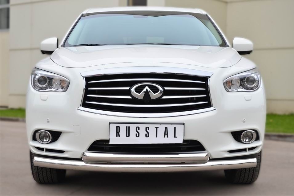 Руссталь JXZ-001459 защита переднего бампера d76 (дуга) d63 (дуга) на Infiniti JX35 2013-