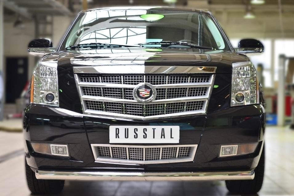 Руссталь KEZ-001686 защита переднего бампера d76 (дуга) на Cadillac Escalade 2007-