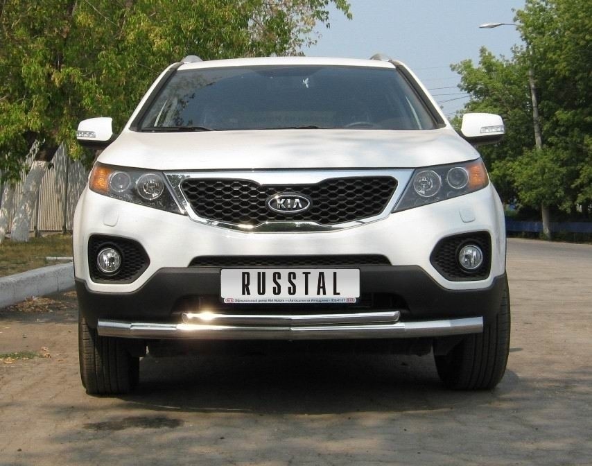 Руссталь KNZ-000001 защита переднего бампера d63/42 на KIA Sorento 2009-2011