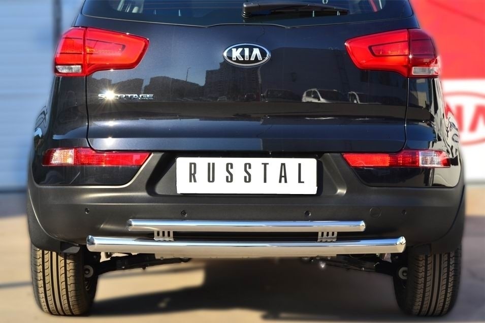 Руссталь KSGZ-001679 защита заднего бампера d63 (дуга) d42 (дуга) на KIA Sportage 2013-