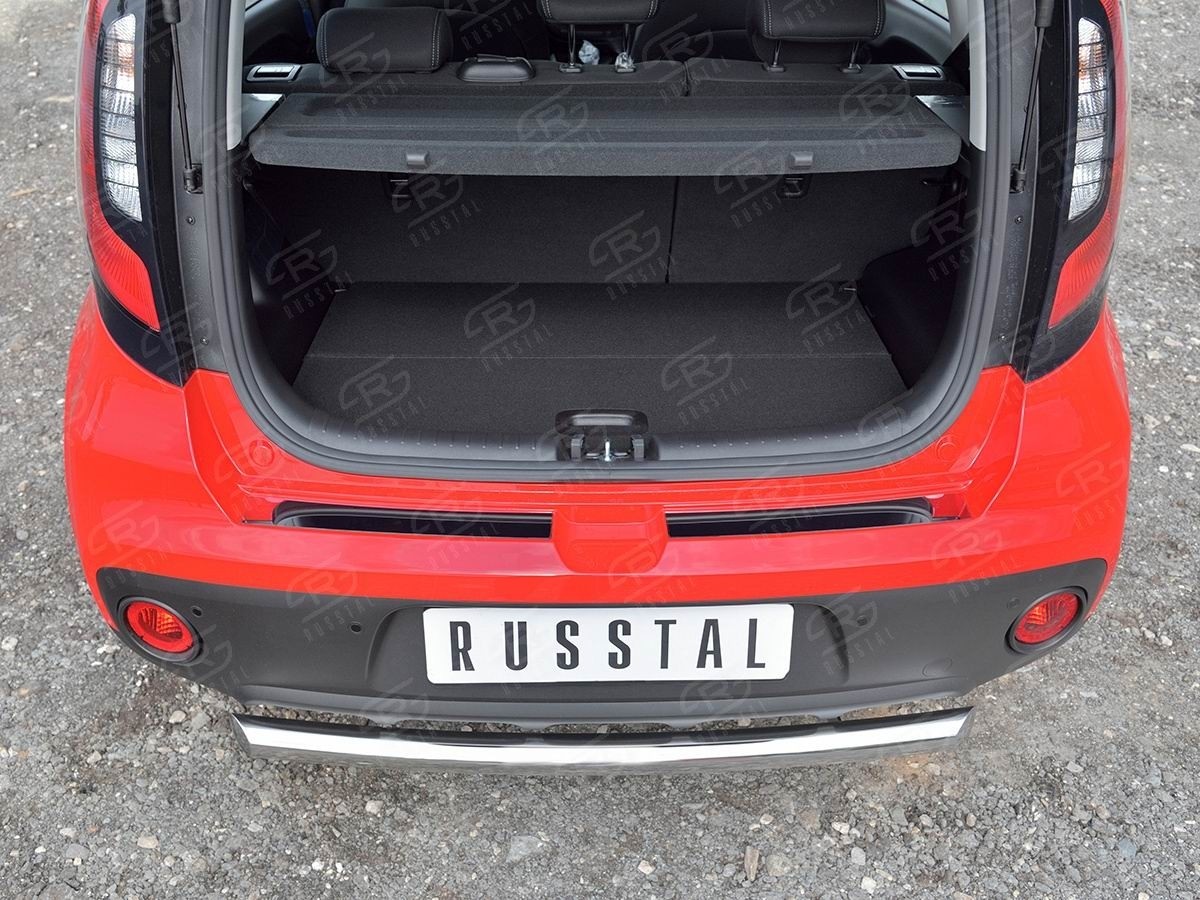 Руссталь KSON-002760 накладка на задний бампер (лист нерж зеркальный) на KIA Soul 2017-