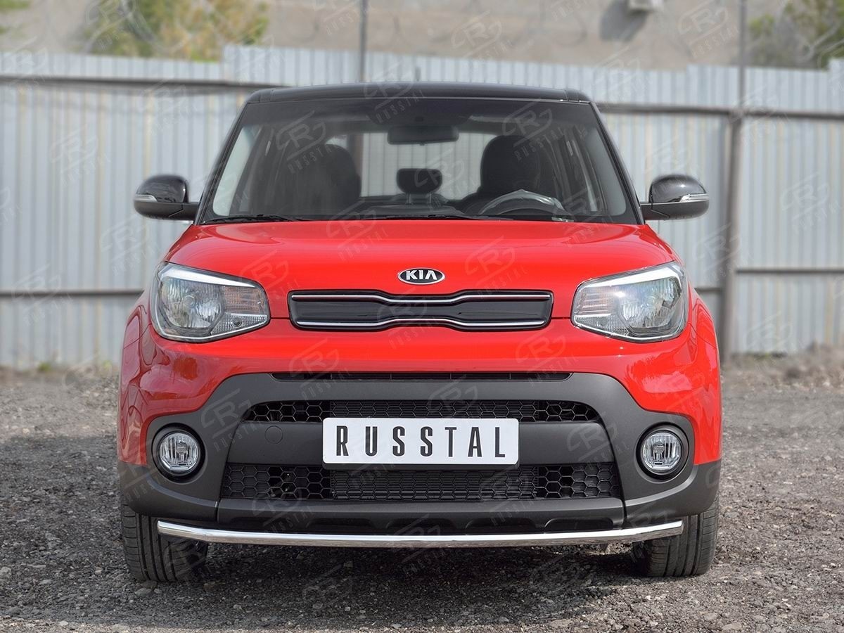 Руссталь KSOZ-002750 защита переднего бампера d42 секции на KIA Soul 2017-