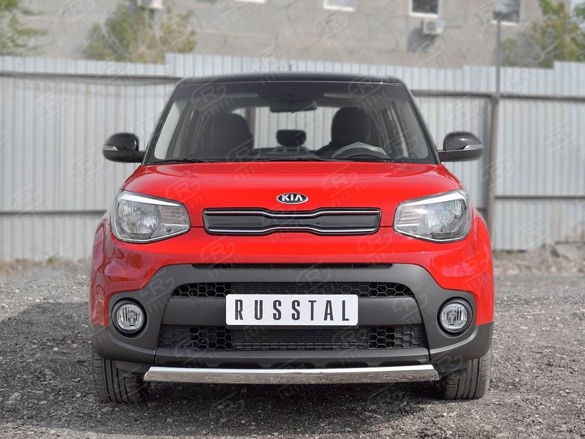 Руссталь KSOZ-002751 защита переднего бампера d75х42 дуга на KIA Soul 2017-