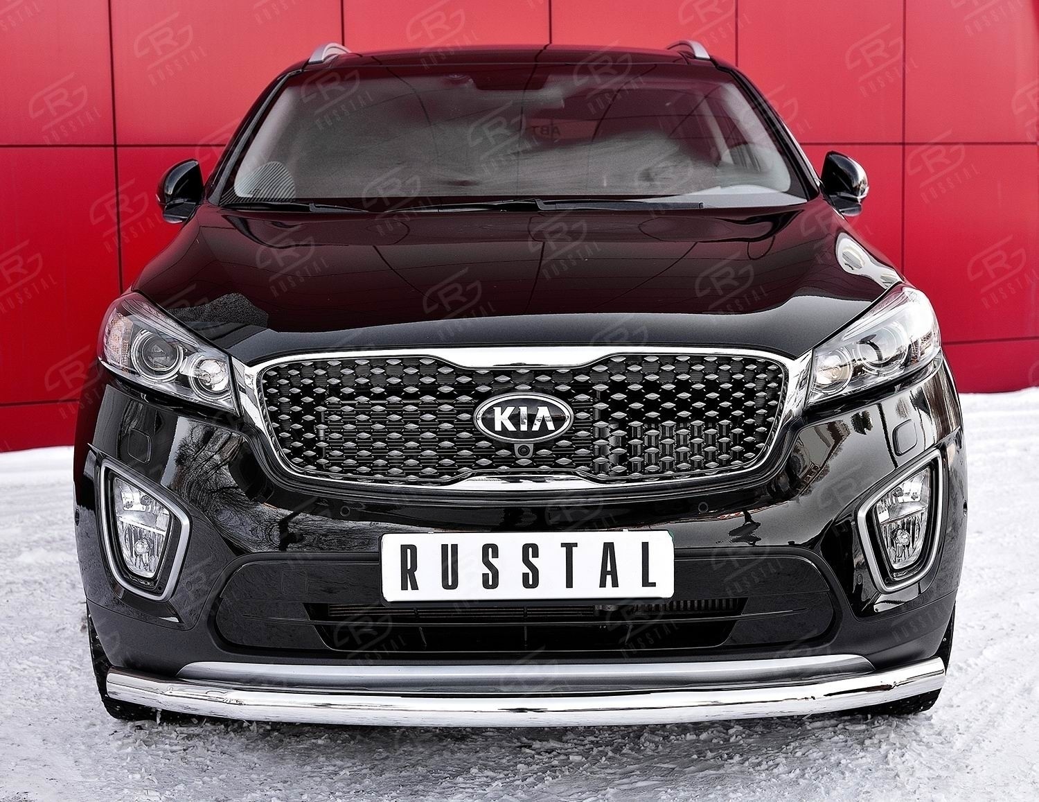 Руссталь KSPZ-002206 защита переднего бампера d63 секции на KIA Sorento Prime Crdi 2015