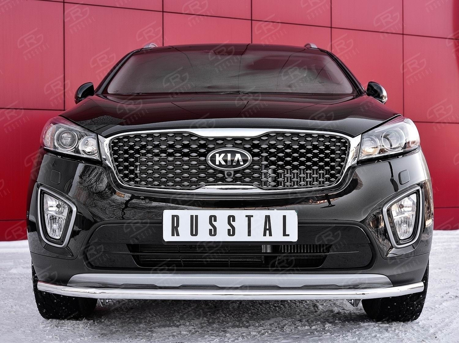 Руссталь KSPZ-002208 защита переднего бампера d42 секции на KIA Sorento Prime Crdi 2015