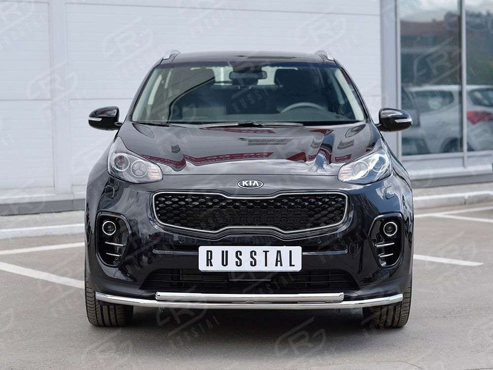 Руссталь KSZ-002279 защита переднего бампера d42 секция-d42 дуга на KIA Sportage 2016-