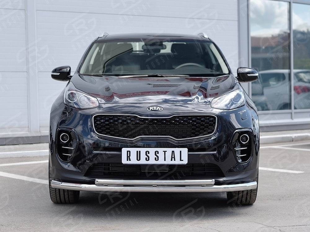 Руссталь KSZ-002285 защита переднего бампера d63 секция-d42 дуга на KIA Sportage 2016-