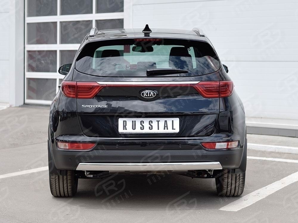 Руссталь KSZ-002292 защита заднего бампера 75х42 дуга на KIA Sportage 2016-