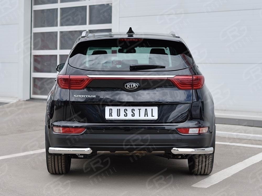 Руссталь KSZ-002297 защита заднего бампера уголки d63 секция на KIA Sportage 2016-