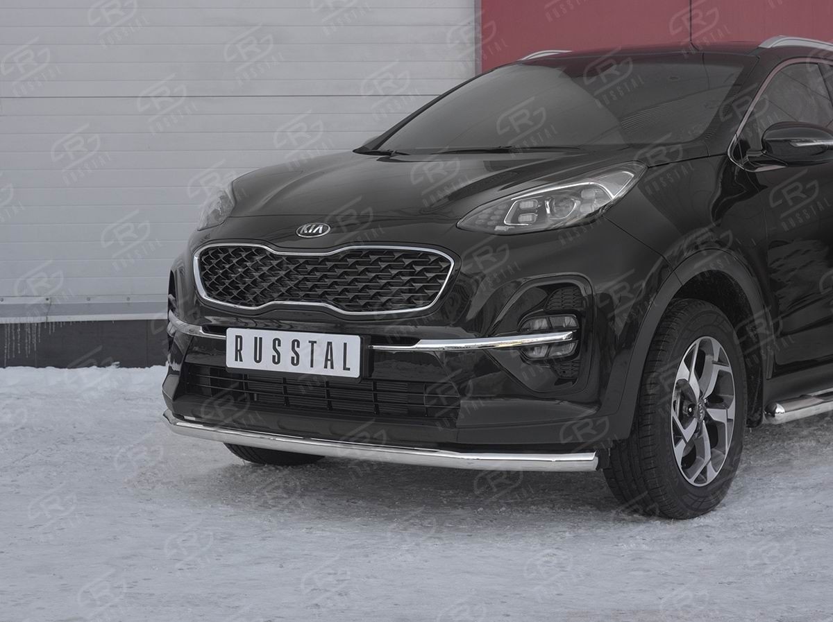 Руссталь KSZ-003182 защита переднего бампера d63 секция на Kia Sportage 2018-