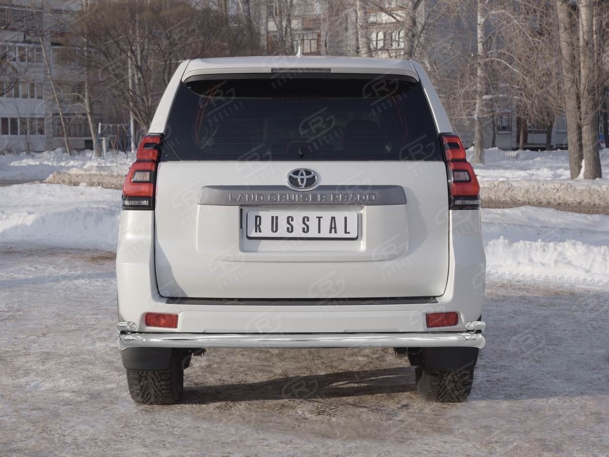 Руссталь LCPZ-002868 защита заднего бампера d63 секции d42 уголки на Toyota LC Prado 150 2017-