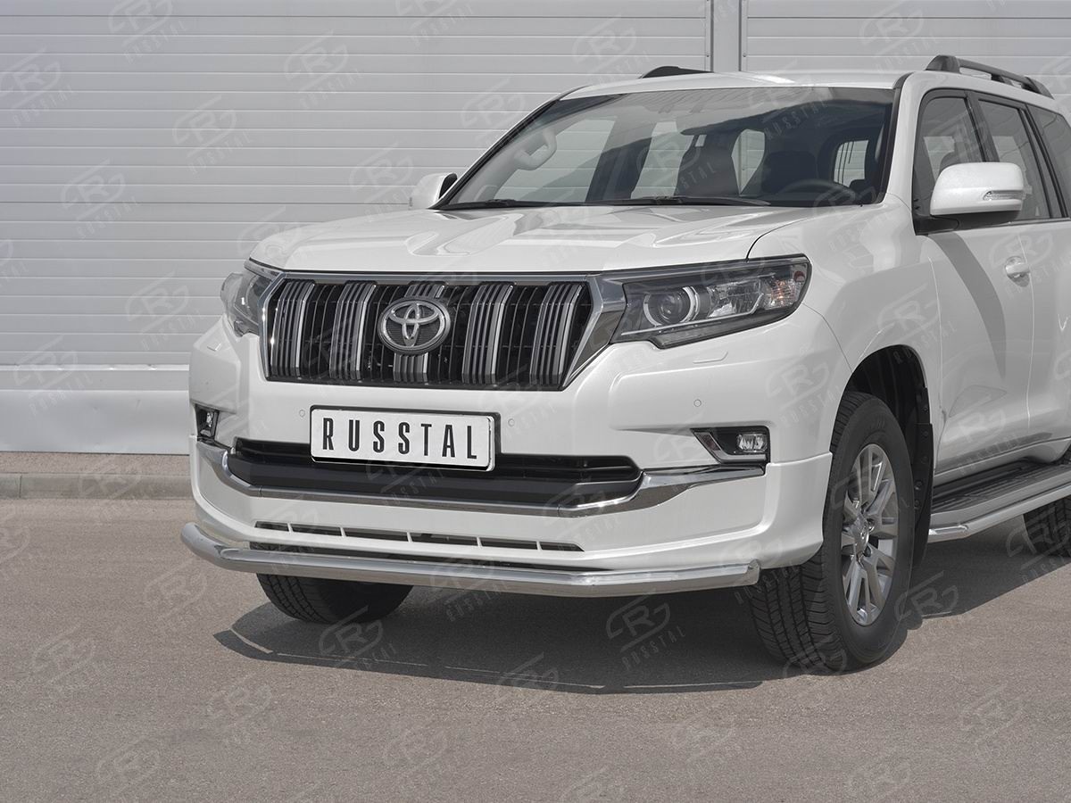 Руссталь LCPZ-003295 защита переднего бампера d63 секции на Toyota Land Cruiser Prado 150 Style 2019-