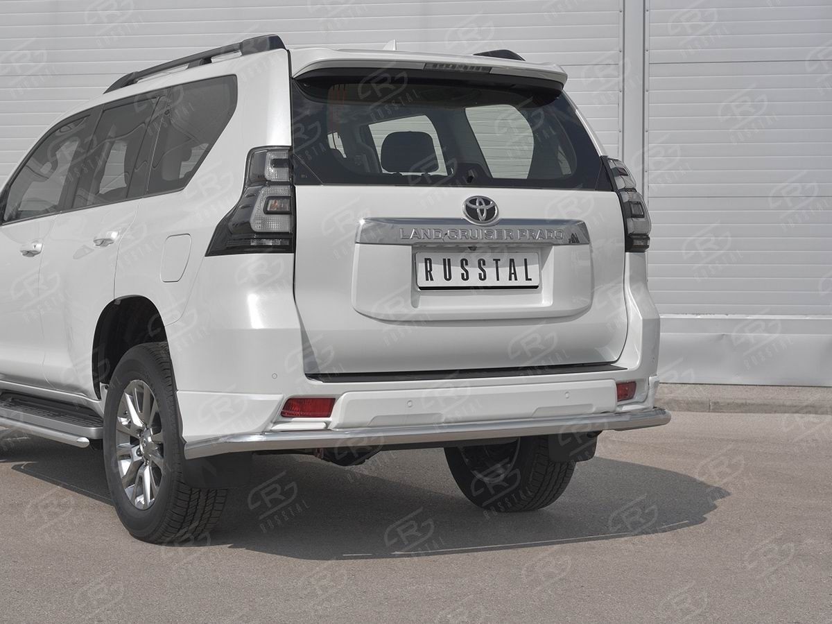 Руссталь LCPZ-003302 защита заднего бампера d63 секции на Toyota Land Cruiser Prado 150 Style 2019-