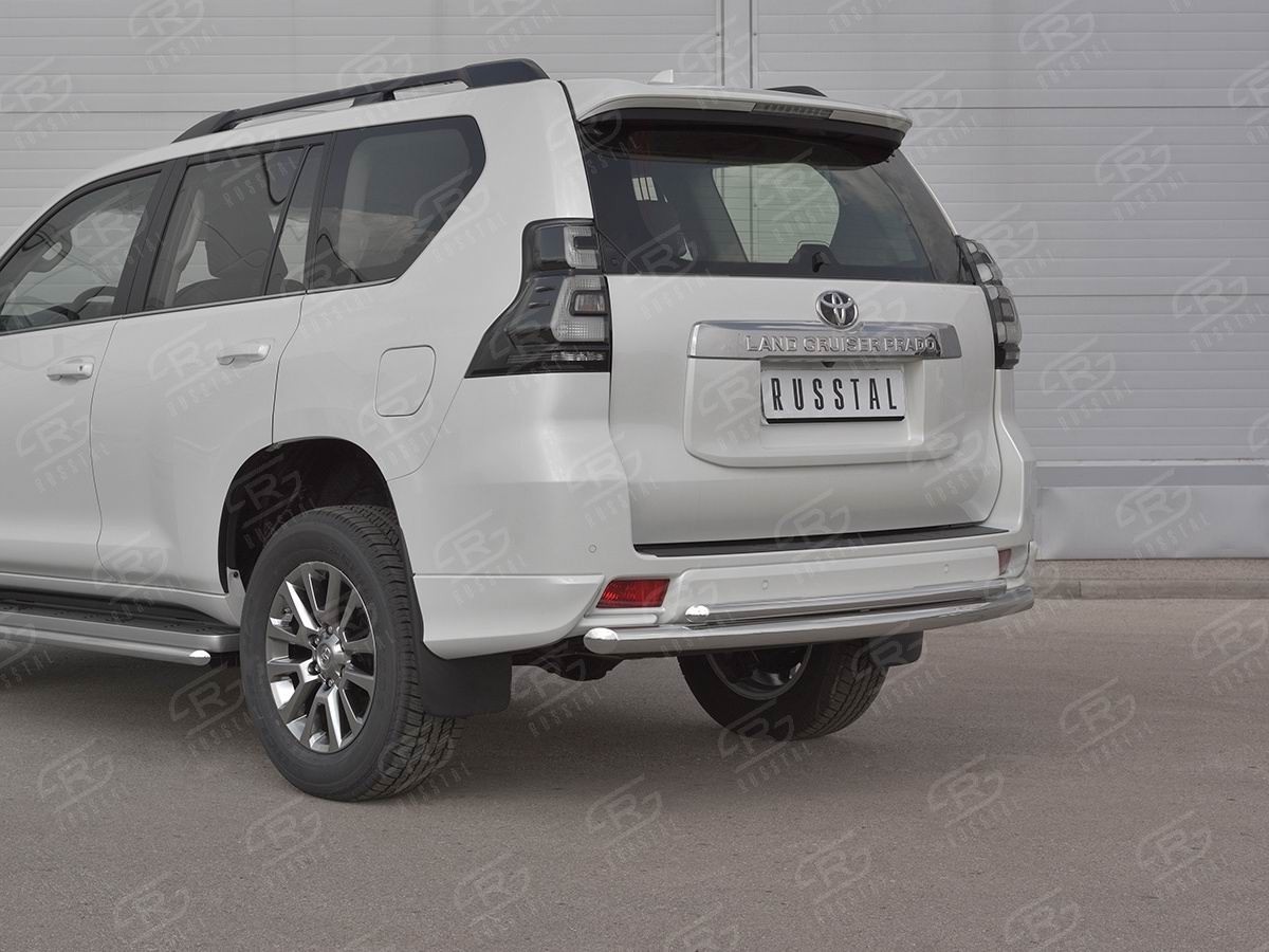 Руссталь LCPZ-003304 защита заднего бампера d63 дуга d42 дуга на Toyota Land Cruiser Prado 150 Style 2019-