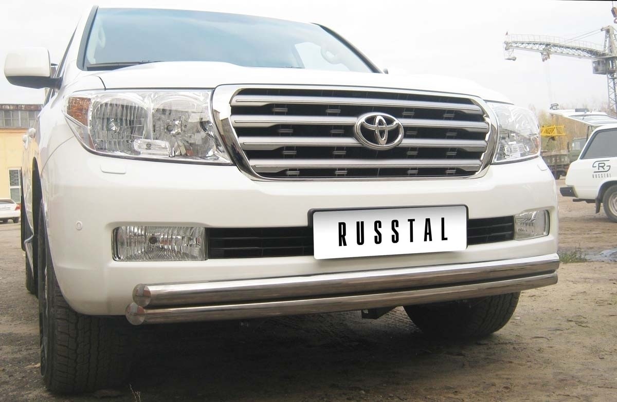 Руссталь LCZ-000207 защита переднего бампера d 63/63 на Toyota Land Cruiser 200 2007-2011