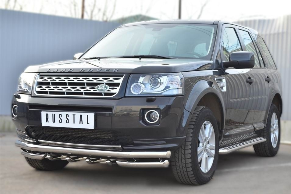 Руссталь LFRL-001495 пороги труба d42 с листом на Land Rover Freelander 2 2012-