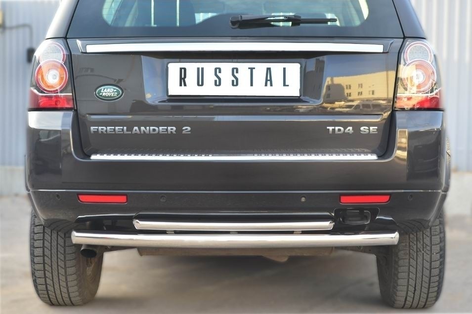 Руссталь LFRZ-001497 защита заднего бампера d63 (дуга) d42 (дуга) на Land Rover Freelander 2 2012-