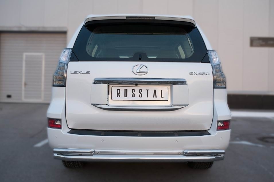 Руссталь LGXZ-001849 защита заднего бампера d63 (секции) d42 (уголки) на Lexus GX 460 2014-