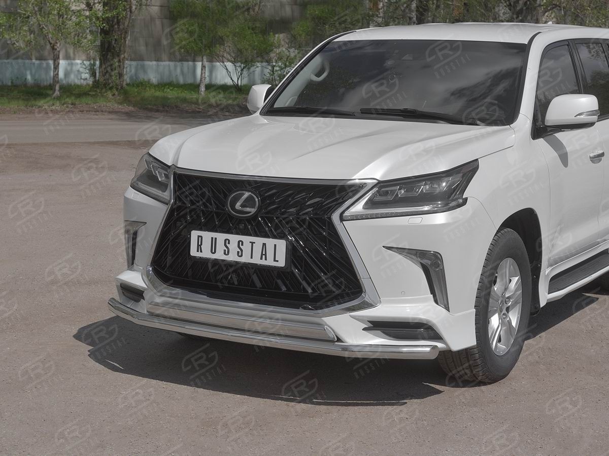 Руссталь LLX4SZ-003233 защита переднего бампера d63 секция 75х42 дугана Lexus LX450d-LX570 (TRD Superior) 2015-