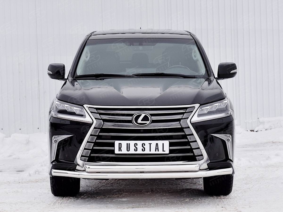 Руссталь LLX4Z-002514 защита переднего бампера d63 секция-d63 дуга на Lexus LX450d-LX570 2015 (кроме F-Sport)