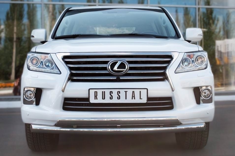 Руссталь LLXZ-000861 защита переднего бампера d76/75х42 на Lexus LX 570 2012-