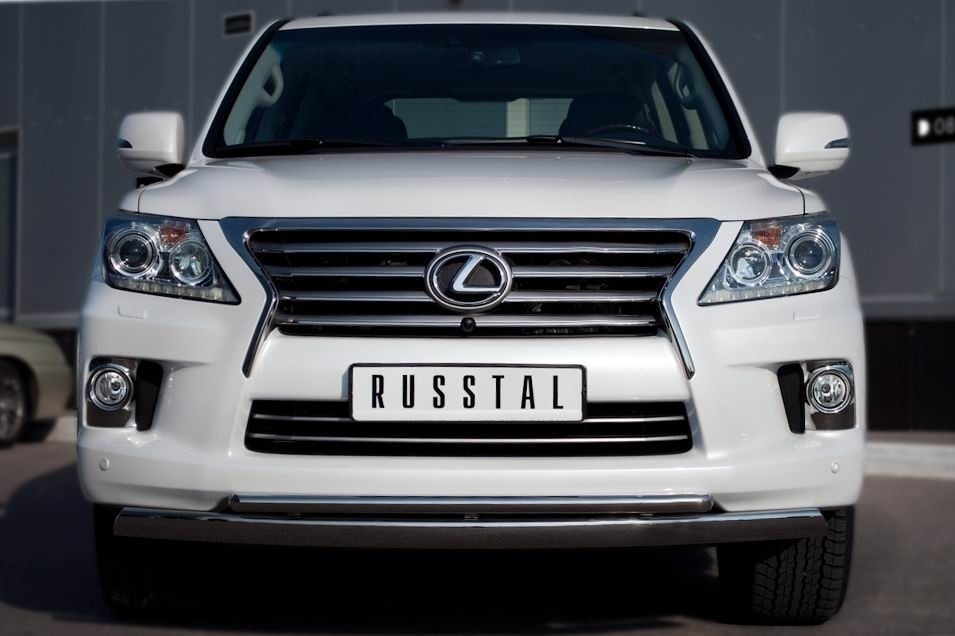 Руссталь LLXZ-000864 защита переднего бампера d75x42/42 на Lexus LX 570 2012-