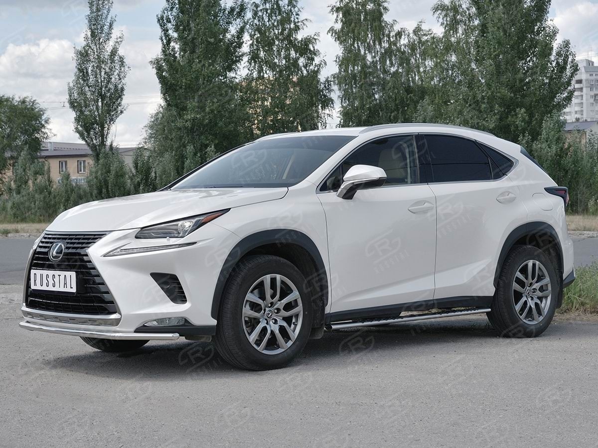 Руссталь LNX3Z-002934 защита переднего бампера d42 секции на Lexus NX300 2017-