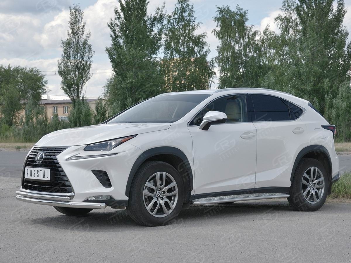 Руссталь LNX3Z-002938 защита переднего бампера d63 секции-d42 дуга на Lexus NX300 2017-