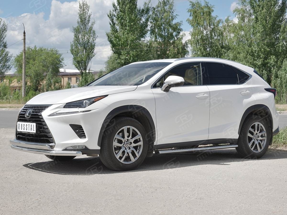 Руссталь LNX3Z-002939 защита переднего бампера d63 секции-d75х42 дуга на Lexus NX300 2017-